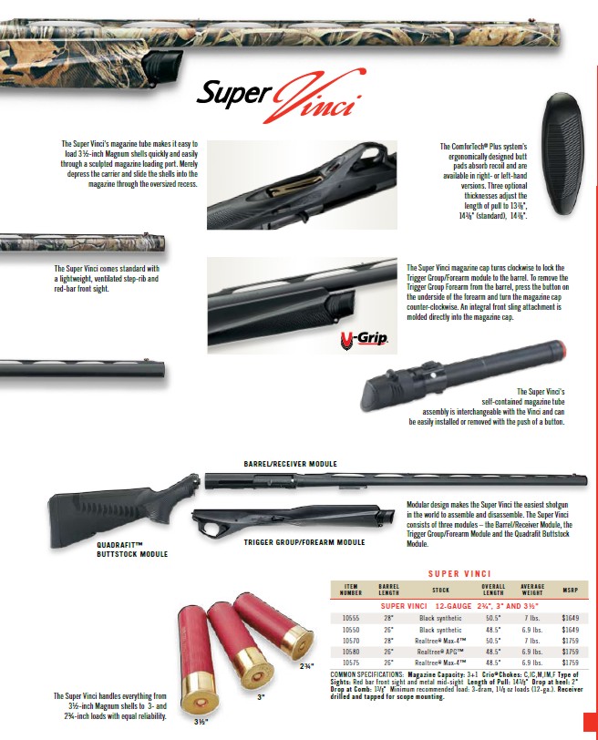 Оружие Бенелли 2011, гладкоствольные ружья Бенелли, Benelli Super Vinci 2011